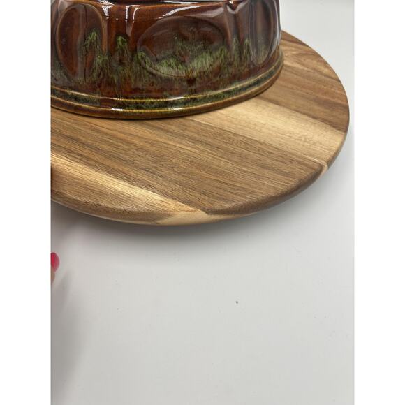 Vintage Haeger Pottery Oval Baking Dish Brown Green Drip Glaze 12" USA Marked - Picture 11 of 13